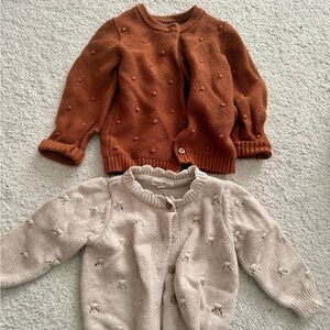 Bundle Set Cozy Knit Cardigans in Brown and Cream